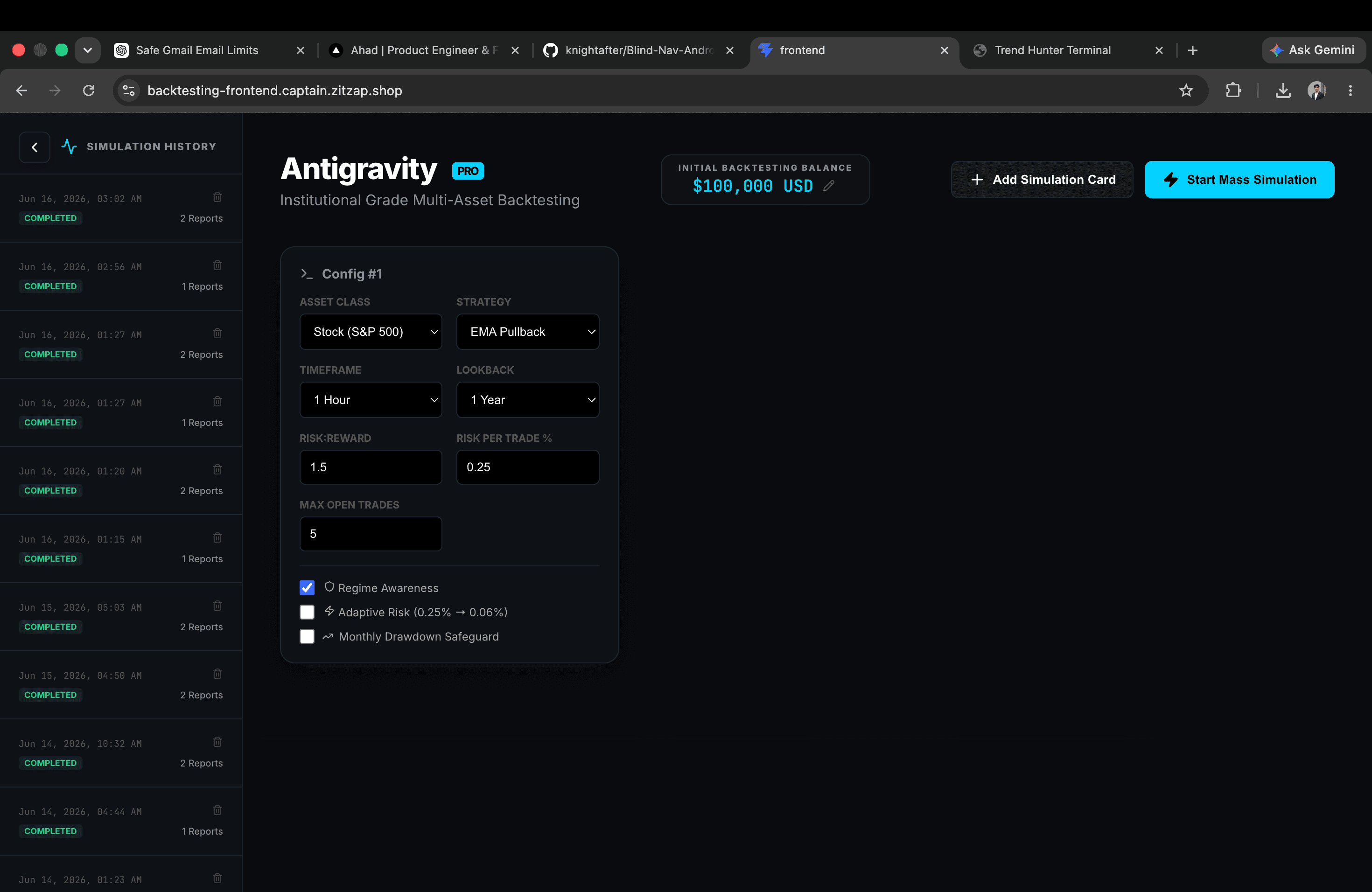 Trading Backtester
